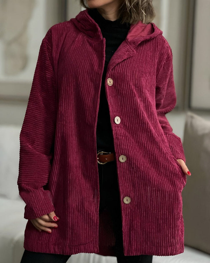 Floryn | Cozy Corduroy Hooded Jacket