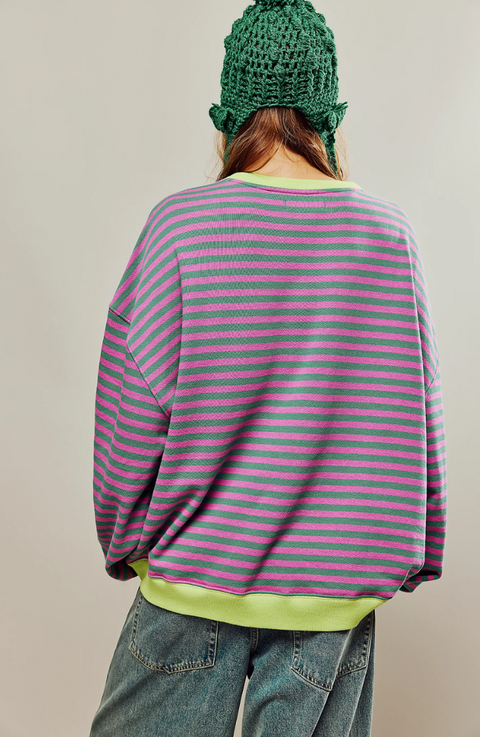 Hannah | Women Spring Striped Crewneck Sweater